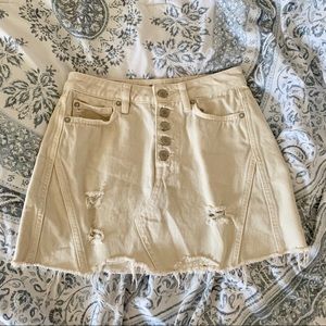 Free people button denim skirt